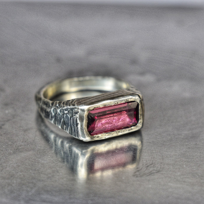 Rhodolite garnet and sterling ring