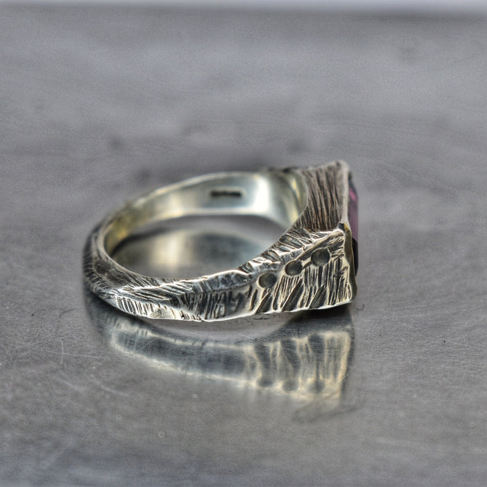 Rhodolite garnet and sterling ring