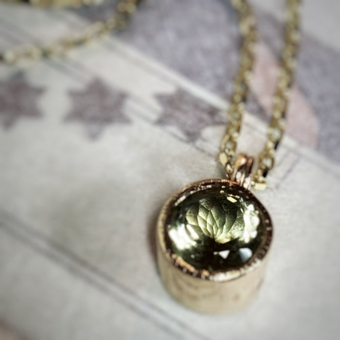 Lemon Topaz and gold pendant