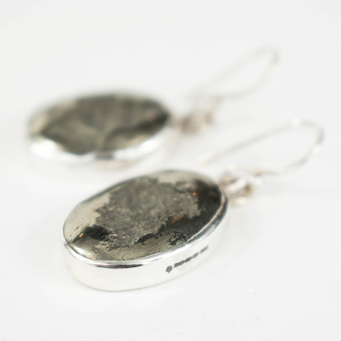 Pyrite oval earrings