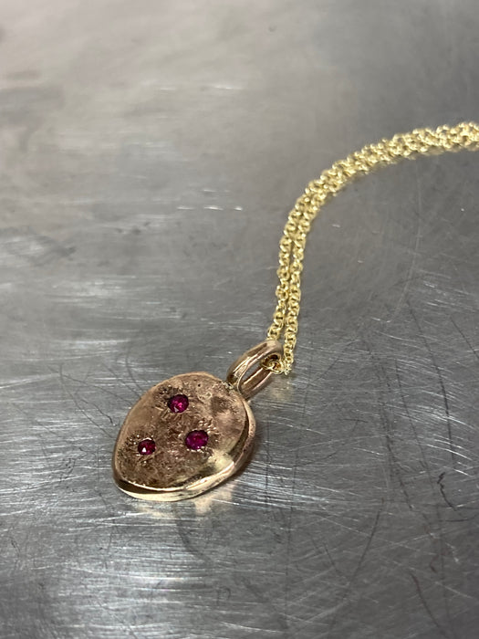 Gold and ruby ‘Strawberry’ pendant