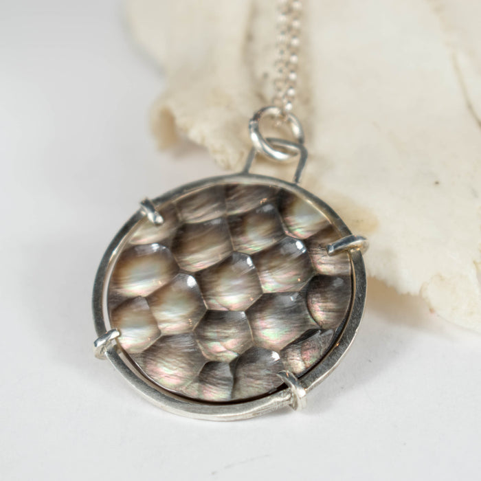 Mother of Pearl shield necklace