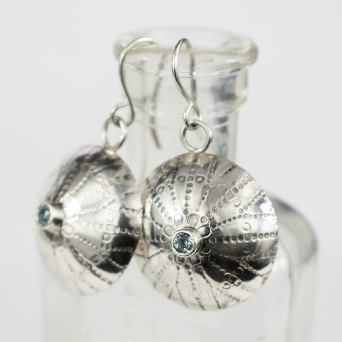 Blue Topaz urchin earrings