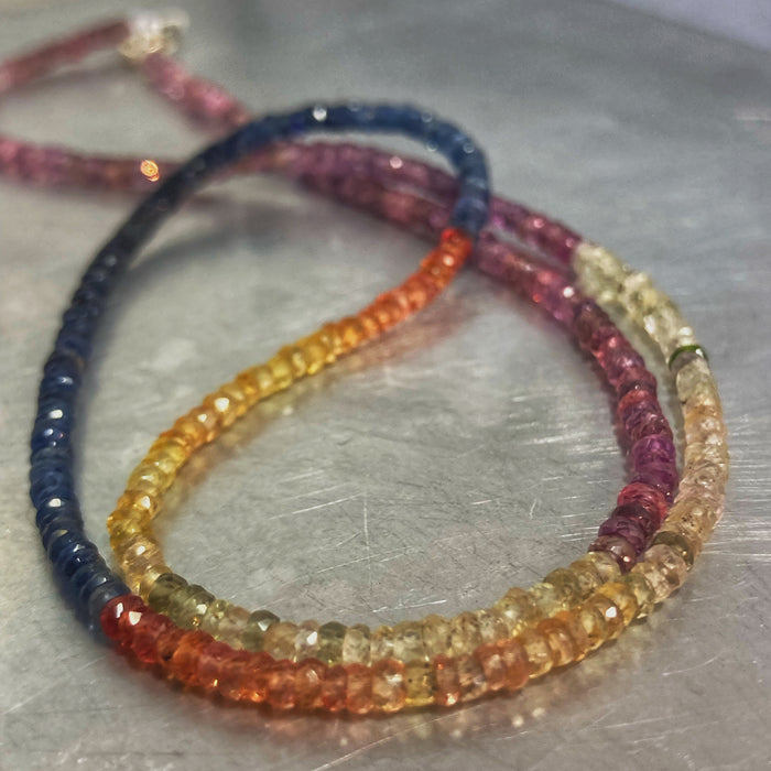 Rainbow sapphire necklace