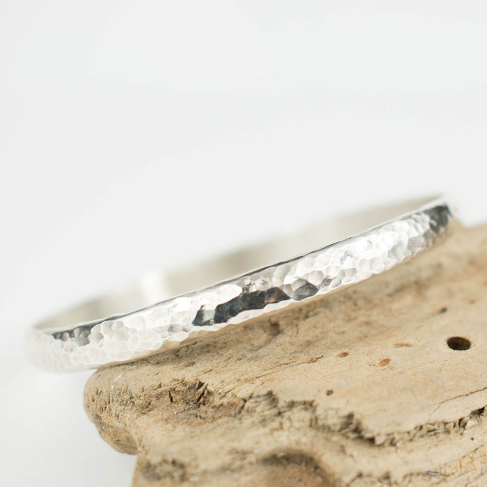 Hammered heavy bangle