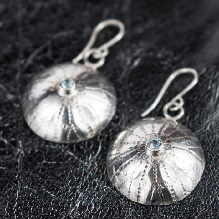 Blue Topaz urchin earrings