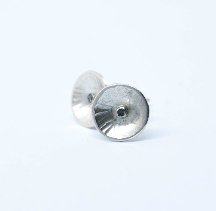Salt and pepper diamond ear studs
