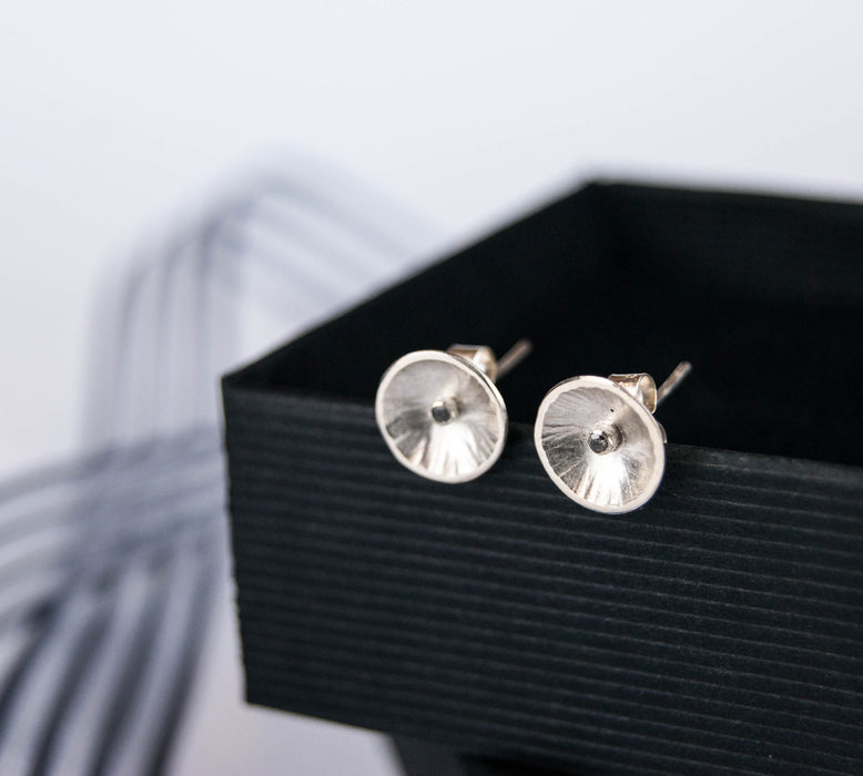 Salt and pepper diamond ear studs